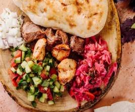 Mixed Kebab on Fresh Naan